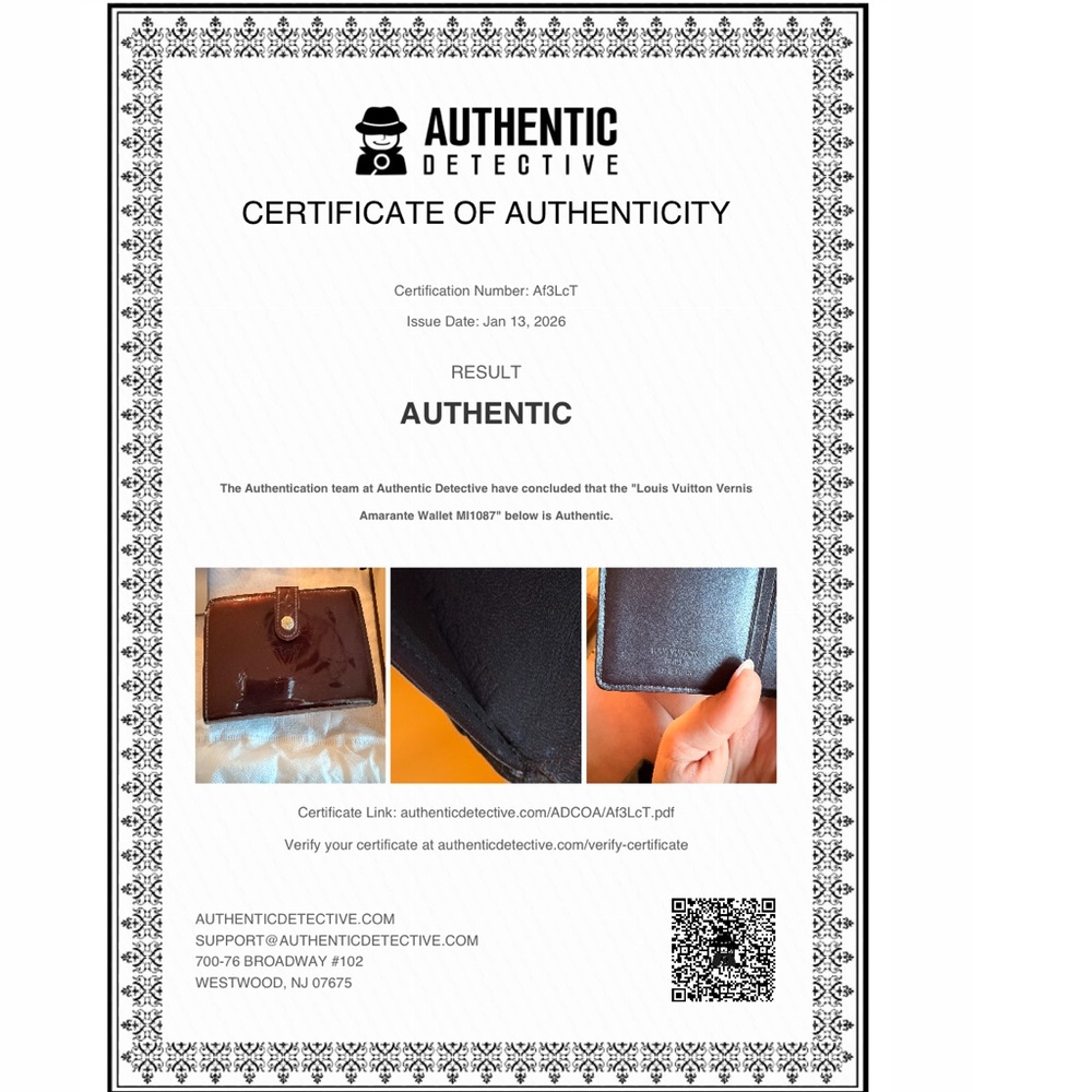 Louis Vuitton Amarante Vernis French Wallet Made In France 2007 w/ COA! - Picture 16 of 16